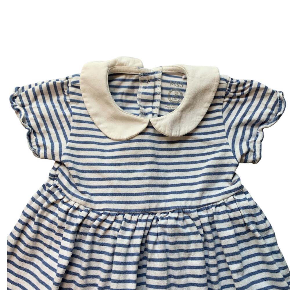 M&S Peter Rabbit Striped Peter Pan Collared Dress - Picture 2 of 9
